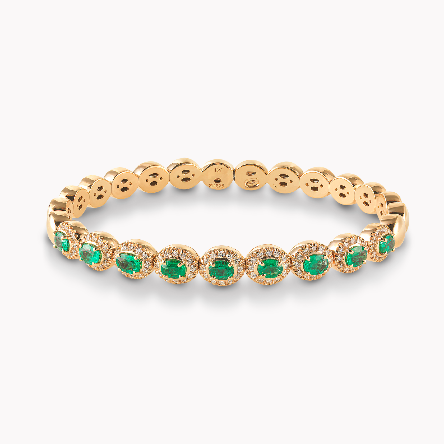 18kt White Gold Emerald and Diamond Bracelet